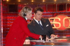 Rosa Gatti on the ESPN SportsCenter set with Rece Davis.